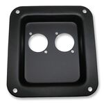 Dish black for 2 XLR or Speakon Sockets102x112mm