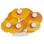 Παιδικό Φωτιστικό Απλίκα 5φωτο Τοίχου/Οροφής Κίτρινο-Πορτοκαλί Σύννεφο