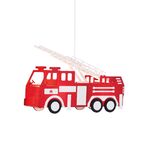 Children's Pendant Light 2 Bulbs Red Fire Truck