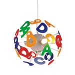 Children's Pendant Light 3 Bulbs Multicolor Letters