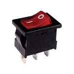 Switch Rocker Mini 3P On-Off 10A/250V Red with Light RL3-311