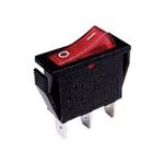 Switch Rocker Medium 3P On-Off 16A/250V Red with Light RK1-11