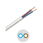 Round Flexible Cable 2x0.50mm White H03VV-F