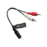 Cable Adapter Stereo mini Jack 3.5mm 1 Female - 2 RCA 0.2m Black
