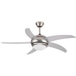 Ceiling Fan 70W 120cm Nickel with Remote Control & Lamp Holder E27