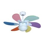 Ceiling Fan 70W 90cm Multicolor with Remote Control & Lamp Holder E27