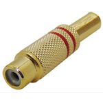 RCA Female Connector Metal Gold-Plated Red