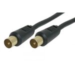 Coaxial TV Aerial Cable RF Fly Lead Digital Male to Male Black 3m