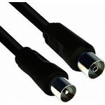 Coaxial TV Aerial Cable RF Fly Lead Digital Male to Female Black 1.5m