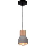 Lighting Pendant 1 Bulb Concrete + Wood 13802-289