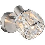 Wall Light Spot 1xE14 Satin Nickel + Chrome Frame With Clear Glass 13803-418