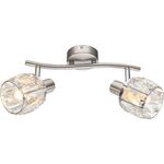 Celing Light Spot 2xE14 Satin Nickel + Chrome Frame With Clear Glass 13803-019