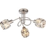 Celing Light Spot 3xE14 Satin Nickel + Chrome Frame With Clear Glass 13803-021