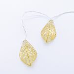 Decorative 10Led String Lights Gold Metal Leaves