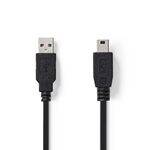 Cable USB to mini USB 2m Black USB 2.0
