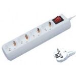 4 Outlet Multi Power Socket 3X1,5 1,5m with On/Off Switch