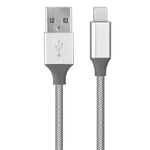 Καλώδιο USB για I-Phone 8 Pin 1m Γκρί Metal Lightning