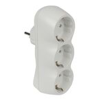 Plug Adapter Schuko 1 in 3 White