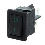 Switch Rocker Mini 4P On-Off 10A/250V Black-Green H8500XBBBG076G