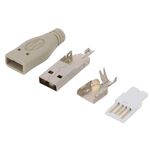 Βύσμα USB Connector Plug Type A Soldering for Cable + Protection