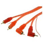 Audio Cable 2 RCA Males Angled to 2 RCA Males 5m + Control Transparent