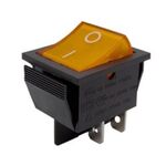 LARGE ROCKER SWITCH 4P WITH LAMP ΟΝ-OFF 16A/250V YELLOW (EX RL2-121) RK1-01 SOKEN