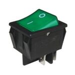 LARGE ROCKER SWITCH 4P WITH LAMP ΟΝ-OFF 16A/250V GREEN RL2-321/N YNX