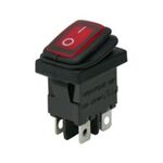 MINI ROCKER SWITCH 4P WITH LAMP ON-OFF 10A/250V IP65 RED WR6210 HNO