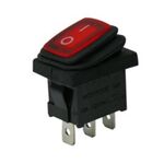 MINI ROCKER SWITCH 3P WITH LAMP ON-OFF 10A/250V IP65 RED WR1110 HNO