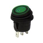 MINI ROCKER SWITCH 3P WITH LAMP ON-OFF 10A/250V IP65 GREEN WR5110 HNO