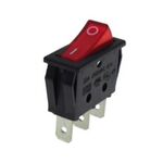 MEDIUM ROCKER SWITCH 3P WITH LAMP ON-OFF 22A/250V RED R1110 HNO