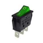 MEDIUM ROCKER SWITCH 3P WITH LAMP ON-OFF 22A/250V GREEN R1110 HNO