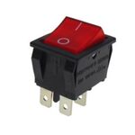 LARGE ROCKER SWITCH 4P WITH LAMP ΟΝ-OFF 22A/250V RED R4210 HNO