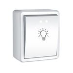 Push Light Button + Led White Outdoor IP20