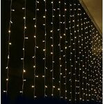 Christmas Led Curtain Lights Warm White 240L 2m x 1m Steady Mode, Rubber Cable 934-043