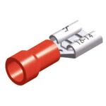 SLIDE CABLE LUG INSULATED FEMALE RED 6.3 F1-6.4V/8 LNG 100pcs