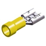 SLIDE CABLE LUG INSULATED FEMALE YELLOW 6.4 F5-6.4V/8 LNG 100pcs