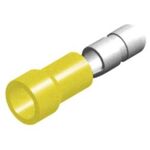 SNAP-ON CABLE LUG INSULATED MALE YELLOW BD5-5V CHS 100pcs