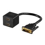 Adapter DVI 24+1 Male to 2 HDMI Female 0.2m