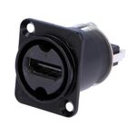 Adapter HDMI Female Socket x2 Shieled Gold-Plated Black for Panel Mounting