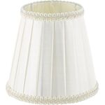 Fabric Lampshade with Metallic Base Suitable for E14 Led Bulb White - Ribbon DL002SHE14