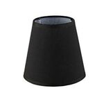 Fabric Lampshade with Metallic Base Suitable for E14 Led Bulb Black-Linen DL007SHE14