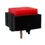 Square Push ON Button 2P TS-1 Red Uni