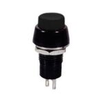 Round ON-OFF Switch Button Φ10 PBS-20A Black 
