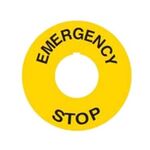Indicator Plate Φ60 Emergency/Stop Yellow For Φ22 Ε60 KND