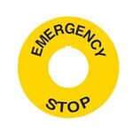 Indicator Plate Φ60 Emergency/Stop Orange For Φ22 E60 KND