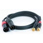 Audio Cable 2 x RCA Male Plugs - 2 XLR Male Plugs 1m Master Audio