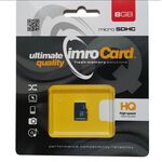 Κάρτα Μνήμης Micro SD Imro 8GB Class 4 Χωρίς Αντάπτορα