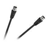 Coaxial TV Aerial Cable RF Fly Lead Digital Male to Female Black 1.8m