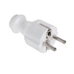 Male Straight Schuko Electrical Current EU Plug White Elgotech WT-30